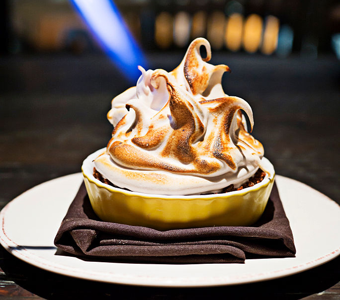 NORTH BETHESDA, MD-December 4: The Baked Alaska dessert at City Perch Restaurant in North Bethesda, MD. (Photo by Scott Suchman/For the Washington Post)